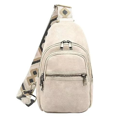 Long Keeper Taschen & Rucksäcke Long Keeper Sling Bag Brusttasche PU Leder Crossbody Bag Damen Rucksack Sling Tasche Reise Outdoor Daypacks Schultertasche Umhängetasche für Damen Herren