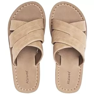 Ataiwee Sandalen & Slides Ataiwee Herren Slide Sandalen mit bequemen leichten Sommer Slipper Schuhe für Innen- und Außenbereich.