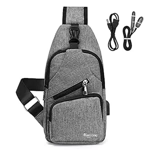flintronic Taschen & Rucksäcke flintronic Brusttasche,Messenger Bag Sling bag mit Verstellbarem,Herren Taschen Rucksack Umhängetaschen Schultertasche Reisetaschen für Männergeschäft,Shoppen,Wandern(Kommt mit 1 USB-Datenkabel)