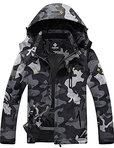 GEMYSE Jacken GEMYSE wasserdichte Skijacke für Herren Winddichte Fleece Outdoor-Winterjacke mit Kapuze