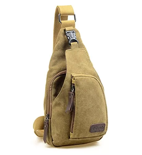 WSLCN Taschen & Rucksäcke WSLCN Herren Freizeit Canvas Schultertasche Fahrradrucksack Brusttasche