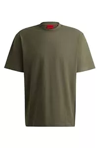 HUGO T-Shirts HUGO Herren Dapolino Relaxed-Fit T-Shirt aus Baumwolle mit Logo-Print