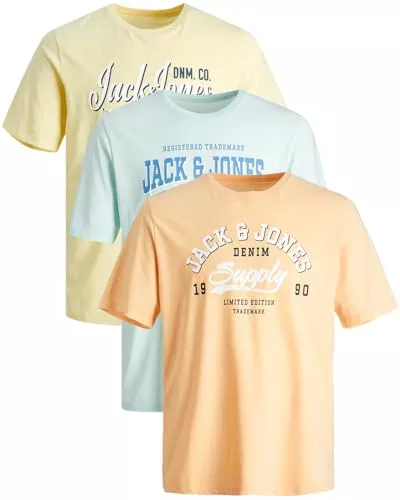 JACK & JONES T-Shirts JACK & JONES Herren T-Shirts im 3er-Set Multipack S-7XL