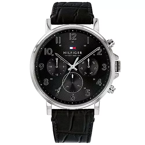 Tommy Hilfiger Uhren Tommy Hilfiger Herren Multi Zifferblatt Quarz Uhr Danielmit Leder Armband