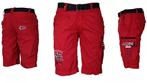 Geographical Norway Shorts Geographical Norway Herren Cargo Shorts Kurze Hose Short Bermuda Knielang Parodi + Gürtel FVS Production H-H