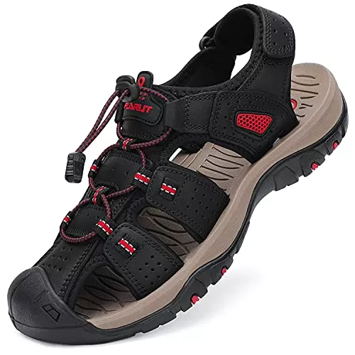 FLARUT Sandalen & Slides FLARUT Sandalen Herren Outdoorsandalen Sommer Wanderschuhe Trekkingsandalen Leder Strand Wandersandale Laufschuhe Lässige Sneaker Sportsandalen