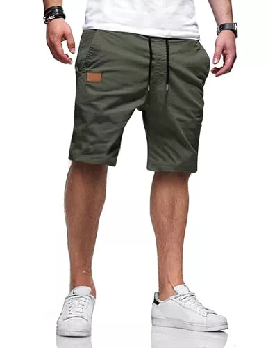 TARAINYA Shorts TARAINYA Shorts Herren Kurze Hose Herren Tunnelzug Baumwolle Sommer Chino Casual mit Taschen