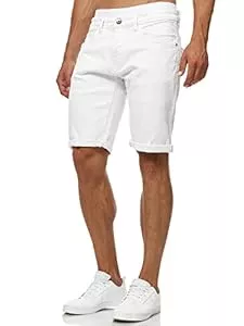 Indicode Shorts Indicode Herren Caden Jeans Shorts mit 5 Taschen | Herrenshorts Used Look für Männer
