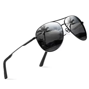 wearPro Sonnenbrillen & Zubehör wearPro Sonnenbrille-Herren-Damen-Polarisiert Premium Metallrahmen Sonnenbrillen Unisex mit UV400 Schutz Vintage Schwarz Fahrerbrille