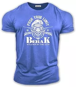 BEBAK T-Shirts bebak Herren Gym T-Shirt | Viking Warrior | Gym Kleidung für Männer | Arnold Bodybuilding T-Shirt | Ideal für MMA Strongman Crossfit