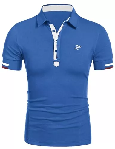 COOFANDY Poloshirts COOFANDY Poloshirt für Herren Kurzarm Stickerei Männer T-Shirt Polo Shirt leichtes Sommer Hemd Alpha Polohemd Golf Shirts