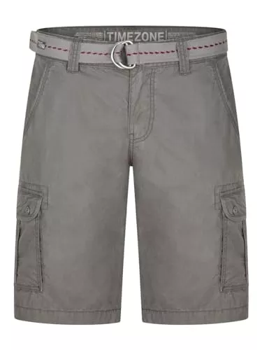 Timezone Shorts Timezone Cargo Shorts Herren mit Gürtel Regular Fit MaguireTZ Kurze Hosen Cargoshorts Sommer 100% Baumwolle Beige Grau Grün Blau 30 31 32 33 34 36 38 40