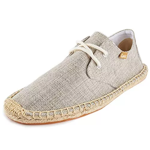 Kentti Flache Schuhe Kentti Herren Classic Solid Covered Lace-Up Espadrilles