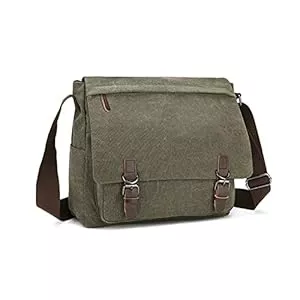 FANDARE Taschen & Rucksäcke FANDARE Retro Umhängetasche Herren Segeltuch Arbeitstasche Messenger Bag Schultertasche passen 12,9-Zoll-Laptop Herrentasche zum Umhängen für Reise Schule Hochschule Arbeit Outdoor Schulranzen