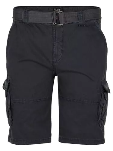 DENIMFY Shorts DENIMFY Cargo Shorts Herren mit Gürtel Regular Fit DFUlli Kurze Hosen Cargoshorts Sommer 100% Baumwolle Beige Grün Blau Grau 30 31 32 33 34 36 38 40 42