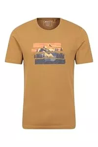 Mountain Warehouse T-Shirts Mountain Warehouse Spruce Springs Mens T-Shirt - 100% Organic Cotton, Lightweight, Easy Care, Quality Print Tee Shirt - Best for Summer, Outdoors, Camping & Hiking