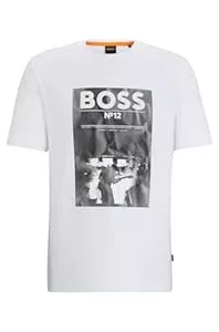 BOSS T-Shirts BOSS Herren Te BossTicket Regular-Fit T-Shirt aus Baumwolle mit Artwork der Saison