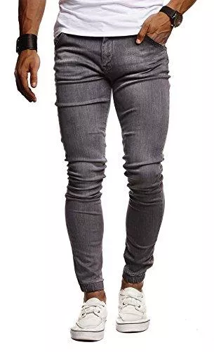 Leif Nelson Jeans Leif Nelson Herren Jeans Hose Slim Fit Denim Blaue graue Lange Jeanshose für Männer Coole Jungen weiße Stretch Freizeithose Schwarze Cargo Chino Sommer Winter Basic