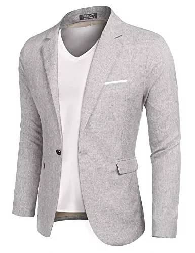 COOFANDY Blazer COOFANDY Herren Anzugjacke Sakko Sportlich Freizeit Blazer Regular Fit Männer Anzug Ein Knopf Business