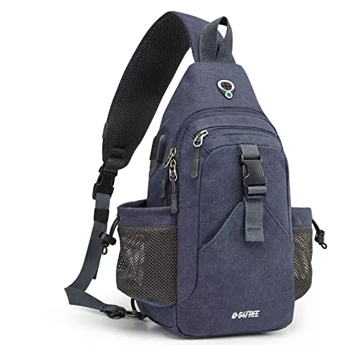 G4Free Taschen & Rucksäcke G4Free Canvas Brusttasche Schultertasche Sling Bag Herren Damen für Reise Wandern Laufen Klettern