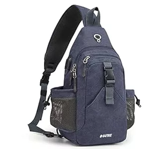 G4Free Taschen & Rucksäcke G4Free Canvas Brusttasche Schultertasche Sling Bag Herren Damen für Reise Wandern Laufen Klettern