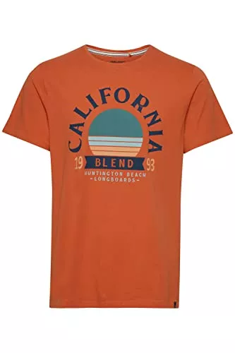 b BLEND T-Shirts Blend BHOrtwin Herren T-Shirt Kurzarm Shirt Basic Print mit Rundhalsausschnitt