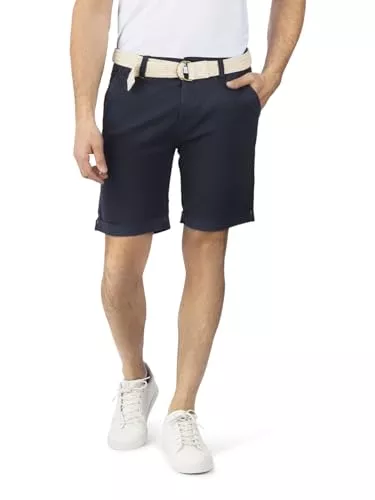 DENIMFY Shorts DENIMFY Chino Shorts Herren mit Gürtel Regular Fit DFLio Kurze Hosen Bermuda Shorts Knopfleiste Stretch Beige Grün Blau Grau 31 32 33 34 36 38 40 42