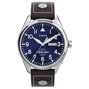 Timex Uhren Timex Herren Quarz Uhr mit Leder Armband Pan Am