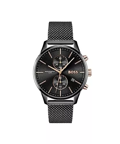 BOSS Uhren BOSS Herren Chronograph Quarz Armbanduhr Associate mit Edelstahlarmband