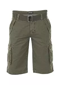 riverso Shorts riverso Cargo Shorts Herren mit Gürtel Regular Fit RIVAnton Kurze Hosen Cargoshorts Sommer 100% Baumwolle Blau Beige Schwarz Grau Grün 30 31 32 33 34 36 38 40 42 44 46