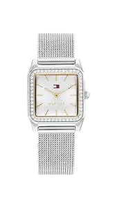 Tommy Hilfiger Uhren Tommy Hilfiger Analog Quarzuhr für Damen mit Silbernes Edelstahlarmband