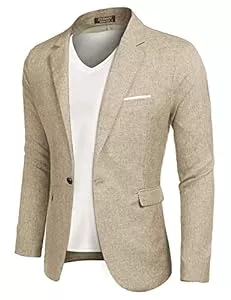 COOFANDY Blazer COOFANDY Herren Anzugjacke Sakko Sportlich Freizeit Blazer Regular Fit Männer Anzug EIN Knopf Business