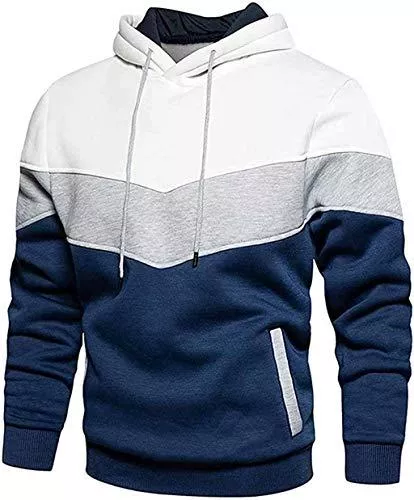 comefohome Kapuzenpullover comefohome Hoodie Herren Pullover Langarm Sweatjacke Kapuzenpullover Farbblock Sweatshirt