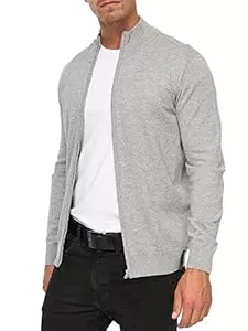 Indicode Strickjacken Indicode Herren Lau Strickjacke mit Stehkragen aus 80% Baumwolle | Cardigan für Männer