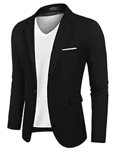 COOFANDY Blazer COOFANDY Herren Anzugjacke Sakko Sportlich Freizeit Blazer Regular Fit Männer Anzug EIN Knopf Business