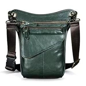 Le'aokuu Taschen & Rucksäcke Le'aokuu Herren echter Leder Messenger Wanderung Taille Hip Bum Pack Beinbeutel 211-3