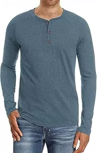 QUEZHU Langarmshirts QUEZHU Henley T Shirt Herren Kurzarm Baumwolle Slim Fit Sportshirt Stehkragen T-Shirt Herren Gym Sommer T Shirts mit Knopfleiste für Männer