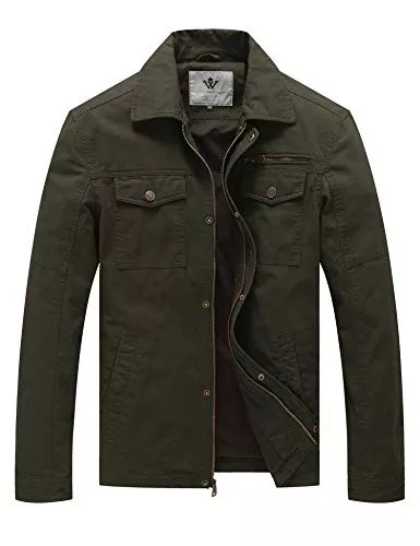 WenVen Jacken WenVen Herren Jacke Militär Jacke Übergangsjacke Fieldjacke Cargo Jacke Leichte Jacke Outdoor Jacke Mantel Kurz Blouson Jacke Baumwolljacke Oberbekleidung