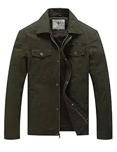 WenVen Jacken WenVen Herren Jacke Militär Jacke Übergangsjacke Fieldjacke Cargo Jacke Leichte Jacke Outdoor Jacke Mantel Kurz Blouson Jacke Baumwolljacke Oberbekleidung