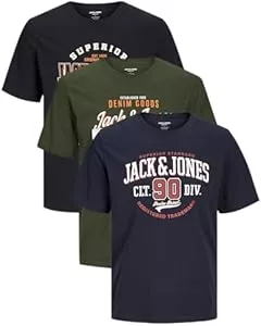 JACK & JONES T-Shirts JACK & JONES Herren 3er-Set T-Shirts aus Baumwolle