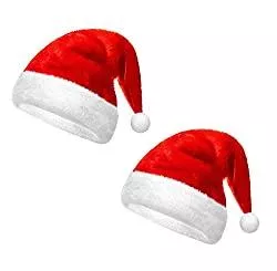 Ninevi Hüte & Mützen Ninevi Weihnachtsmützen，2 Stück Unisex nikolausmütze， in rot – weiß weihnachtsmann kostüm ，weihnachtsm，partyhüte