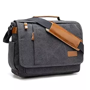 ESTARER Taschen & Rucksäcke ESTARER Laptoptasche Umhängetasche Herren Canvas für Arbeit Uni Grau