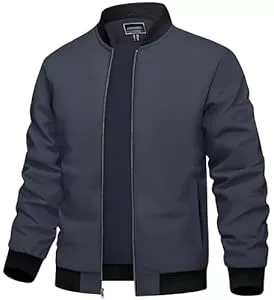 TACVASEN Jacken TACVASEN Herren Bomberjacke Leichte Übergangsjacke Fliegerjacken Frühling Herbst Blouson mit Taschen