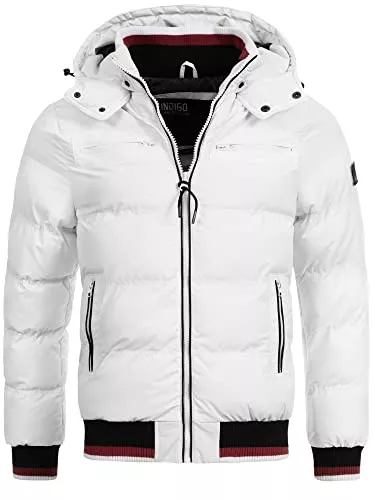 Indicode Jacken Indicode Herren Marlon Steppjacke in Daunenjacken-Optik mit Abnehmbarer Kapuze | warme Winterjacke gefütterte Übergangsjacke Regenjacke mit 6 Taschen Jacke für Männer