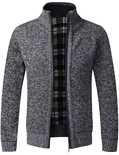 Pinkpum Strickjacken Pinkpum Strickjacke Herren Fleecejacke Sweatjacke Mit Reißverschluss Trachtenjacke, Gestrickt Cardigan Herren Wintermantel