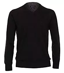 CASAMODA Pullover & Strickmode CASAMODA Herren Pullover mit V-Ausschnitt unifarben Elastischer Bund