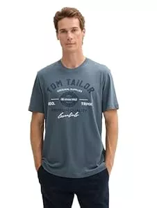 TOM TAILOR T-Shirts TOM TAILOR Herren T-Shirt mit Logo-Print aus Baumwolle