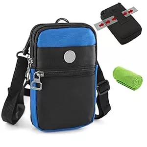 CYchen Taschen & Rucksäcke Handytasche Umhängen Gürteltasche, Blocker Umhängetasche Tasche Unisex/Männer/Damen/Kinder, Multifunktionale Outdoor Sport Hüfttasche mit Klein Karabinerhaken für iPhone Samsung Galaxy Huawei HTC