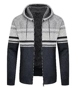 IGEEKWELL Strickjacken IGEEKWELL Sweatjacke Gefüttert Herren Fleece Hoodie Herren Hoody mit Kapuze Kapuzenpullover für Herren mit Reißverschluss Strickjacken für Herren Winter Sweatjacke Herren mit Kapuze