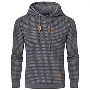 Tansozer Kapuzenpullover Tansozer Herren Hoodie Basic Sweatshirt Casual Long Sleeve Checked Kapuzenpullover